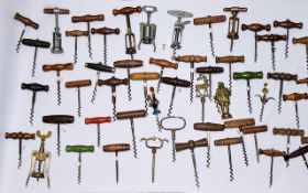 Vintage Corkscrews Large collection of corkscrews of various designs and materials.