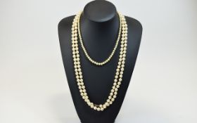 Antique Cultured Pearl Single Strand Necklace with 9ct Gold Clasp.