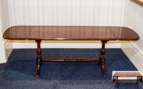 Early 20th Century Solid Mahogany Rectangular Shaped Coffee Table with Folding Sides, The Turned