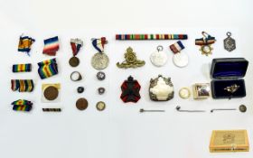 A Small Collection of Medals, Ribbons, Coins etc - Please See Photo.