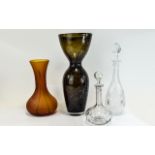 Large Whitefriars Style Glass Bubbled Vase Streaky Vase Based On Roman And Bronze Age Vessels,