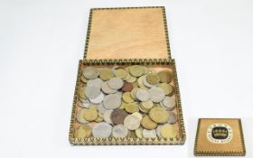 A Box of Vintage European Coins. Good Assortment of Coins In a High Grade.
