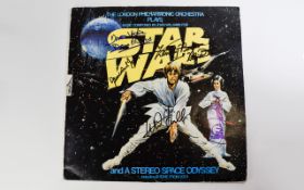 Star Wars Autographs, fantastic 5 autographs onLP, Carrie Fisher, Mark Hamill,