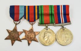 World War II Set of Medals ( 4 ) Awarded to 896995 GNR R. Palmer RA. Includes 1/ 1939 - 1945 Star.