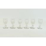 Waterford - Signed Cut Crystal Set of Six Liqueur Glasses ' Lisamore ' Design. c.1980's.