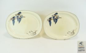 Midwinter 'Wild Geese' Two Large Platter