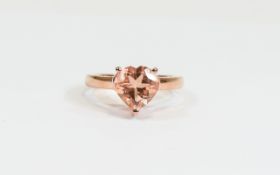 Blush Pink Quartz Heart Shaped Ring, a s