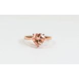 Blush Pink Quartz Heart Shaped Ring, a s