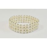 White Fresh Water Pearl Three Row Bracel