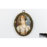 A 19th Century Signed Miniature Portrait