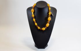 Antique Bakelite Amber Coloured Necklace