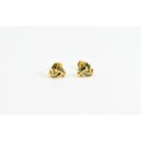 Green Diamond Knot Earrings, baguette cu