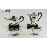 George VI 4 Piece Silver Tea Service, Ar