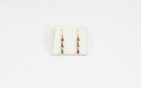 Pair of Diamond and Topaz 9ct Gold Earri