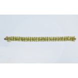 Peridot Flower Line Bracelet, each flowe