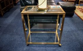 Modern Brass Framed Trolley In 3 Glass S