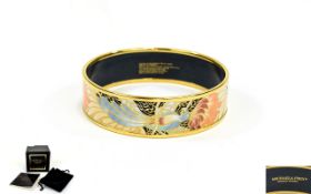 Michaela Frey Enamelled Bangle 'Ava' parrot bangle in intricate nude, peach,