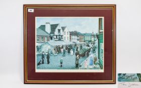 Tom Dodson Framed Limited Edition Print, '' The Market Day '' 14 x 18 Inches, Signed In Pencil,