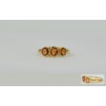 18ct Gold Brazilian Imperial Topaz Set Ring. Marked 18ct.