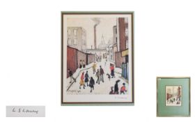 Laurence Stephen Lowry 1887 - 1976 Artist Pencil Signed Ltd Edition Colour Lithograph - Titled '