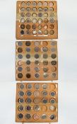 Three Trays Containing A Collection Of Mostly Bronze & Copper GB Coins, To Include Victoria 1854,