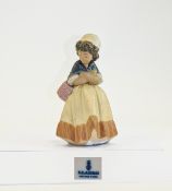 Lladro Gres Figurine ' Girl Waiting ' Model No 2093. Issued 1978 - 1995. 8.5 Inches High.