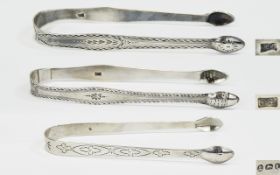 George III Silver Sugar Tongs/Nipps (3) in total, 1.