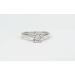 18ct White Gold Illusion Set Single Stone Diamond Ring diamonds of good colour and clarity,