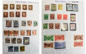 Loose leaf stamp album with GB and Commonwealth stamps from Queen Victoria onwards.