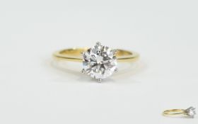 18ct White Gold Set Single Stone Diamond Ring the round brilliant cut diamond of excellent quality