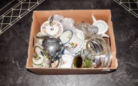 Mixed Lot Of Glass Ceramics And Plated Items Approx 13 items in total to include,