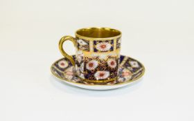 B R & Co Hand Painted Imari Pattern Miniature Cup and Saucer. Saucer 4 Inches Diameter, Cup 2 Inches