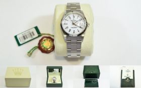 Gents Stainless Steel Rolex Oyster Perpetual Date Bracelet Watch Circa 1999, REF.