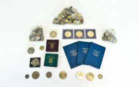 Collection Of Coins Mostly Low Value GB & European, Some Odd Pre 47 Silver, Commemorative Crowns,