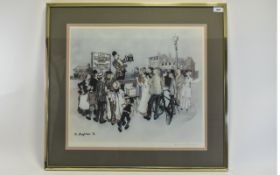 Margaret Chapman 1940 - 2000 Ltd Edition Pencil Signed Colour Print ' Otto Gas Iron ' Salesman. Date