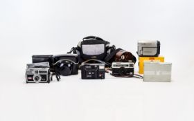 Collection Of Vintage Cameras And Video Camera Approx 8 in total to include cased Ross Ensign,