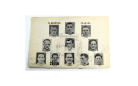 Blackpool Football Autographs in 1952 Programme including Stanley Matthews,