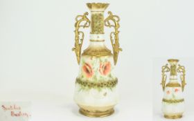 Nautilus Porcelain Two Handled Reticulated Vase,