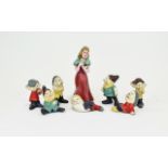 Snow White and The Seven Dwarfs Hand Painted Set of Lead Metal Figures from the 1920's.