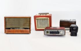 Vintage Radios Five in total to include Wood cased 'Hacker Mayflower II, Grundig Music Boy,