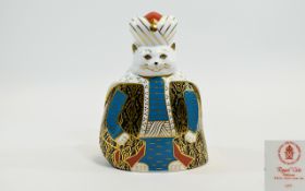 Royal Crown Derby Paperweight - Royal Cats ' Persian ' Date 1991 - No Stopper.