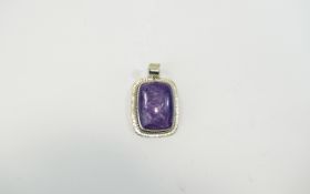 Russian Charoite Large Pendant, over 44cts of the rare Russian stone, named after the River Chara in