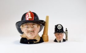 Royal Doulton - Hand Decorated Character Jugs ( 2 ) 1/ The Fireman D6697, Designer Jerry D.