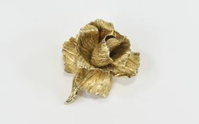 Christain Dior Rose Brooch Vintage Dior gold tone brooch dating from 1964.