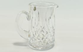 Waterford - Signed Cut Crystal Water Jug ' Lisamore ' Design with Waterford Label. 6.75 Inches High.