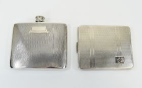 George V Engine Turned Silver Cigarette Case hallmark Birmingham 19620. 134.2 grams 4 onz 10 grams.