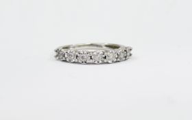 Ladies 9ct White Gold 7 Stone Diamond Ring, diamonds of good colour and clarity.