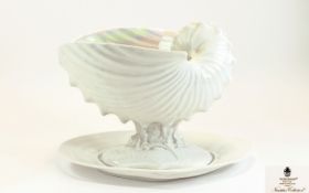 Wedgwood - Fine Bone China Large and Impressive Nautlis - Pearl Lustre's Shell Bowl / Centre Piece