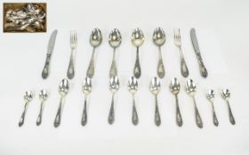 Collection Of Soviet/Russian Cutlery,59 Pieces Comprising 11 Knives, 12 Foks, 12 Serving Spoons,