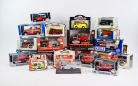 Quantity of Assorted Mainly Boxed Cars including Matchbox Rescue Net, Teamsters Fire Engine,